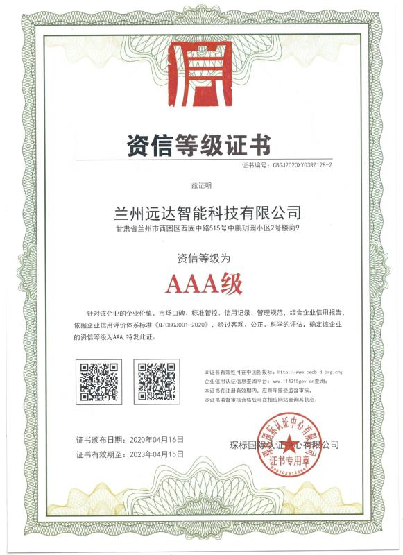資信等級(jí)證書